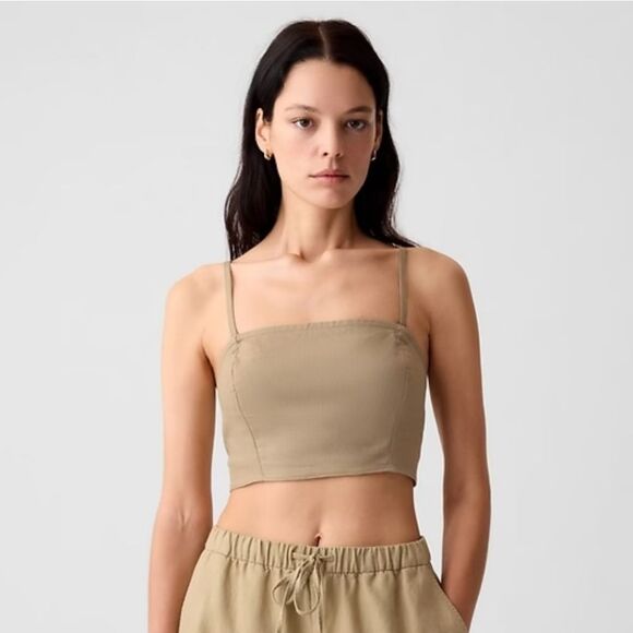 Bundle of Gap Linen Blend Sleevess Crop Top SMALL Petite - Picture 6 of 6